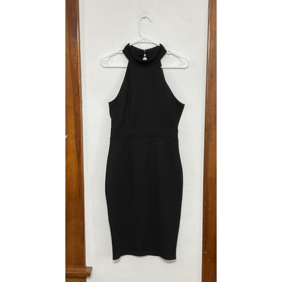 L’atiste Black Sleeveless Halter Dress Size Medium Textured Open Back - Picture 8 of 9